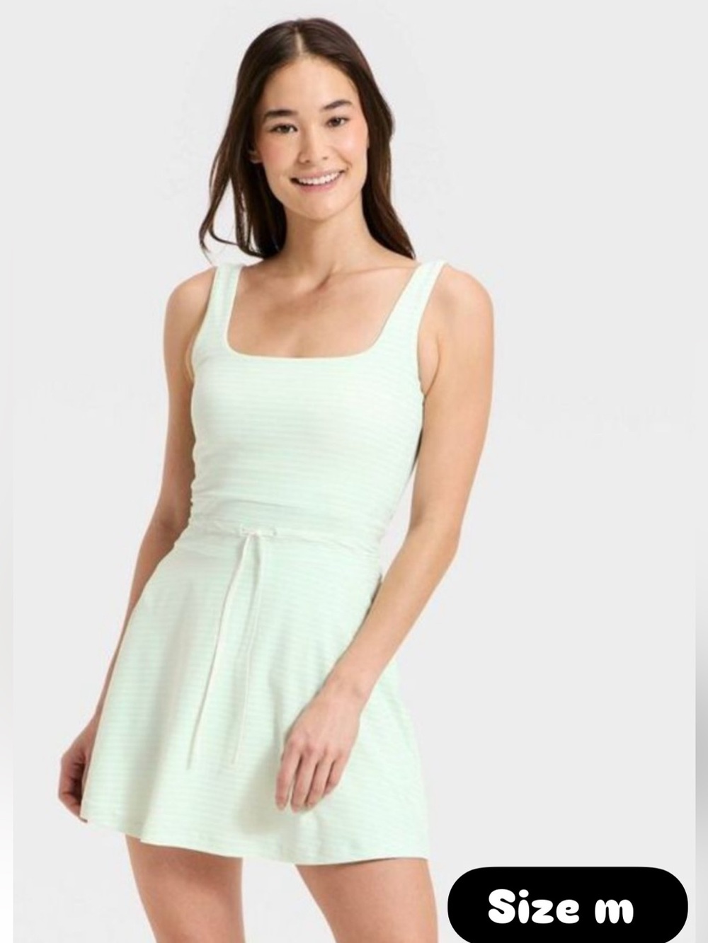 all in motion Mint Green Square-Neck Sleeveless Dress